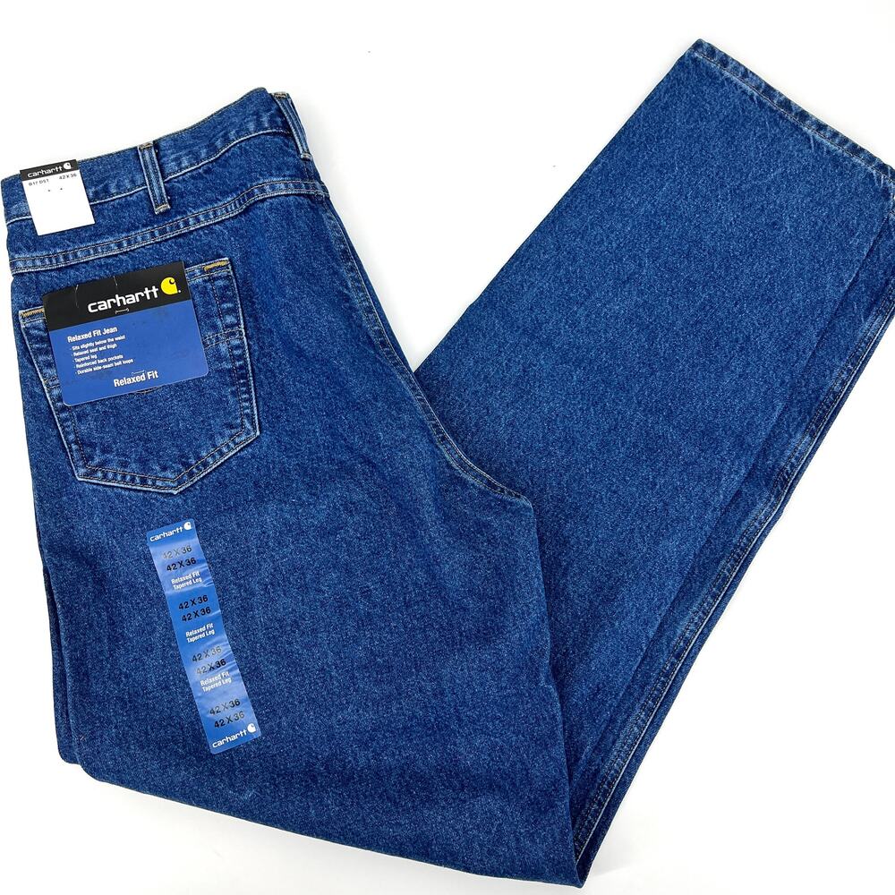 Carhartt Mens Relaxed Fit Jeans Style No. B 17 DST Tapered Leg Size 42 x 36 NEW